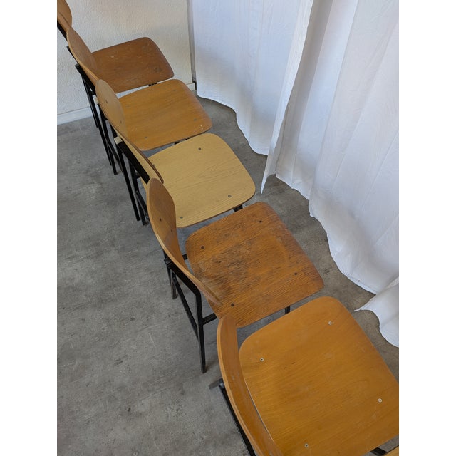 Vintage Industrial School Chairs from Stol Kamnik, Former Yugoslavia, 1970s, Set of 7 For Sale - Image 18 of 18