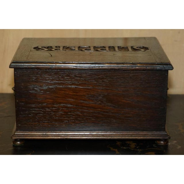 Antique Edwardian English Oak Storage Box, 1910 For Sale - Image 10 of 18
