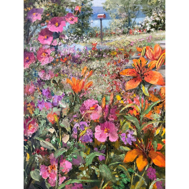 Dorothy Fanizzi 20th Century Framed Oil Painting on Canvas - 'Tiger Lilies' For Sale - Image 4 of 5