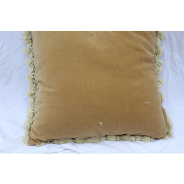 Late 19th Century French Traditional Wool Pedi Point Down Pillow With Loop Fringe and Cotton Tassels For Sale - Image 5 of 13