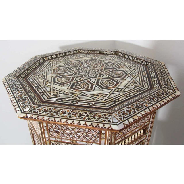 Pair of Large Antique Ottoman Moorish Abalone, Mother-of-Pearl and Bone Inlaid Pedestals, Circa 1880 For Sale In Palm Springs - Image 6 of 13