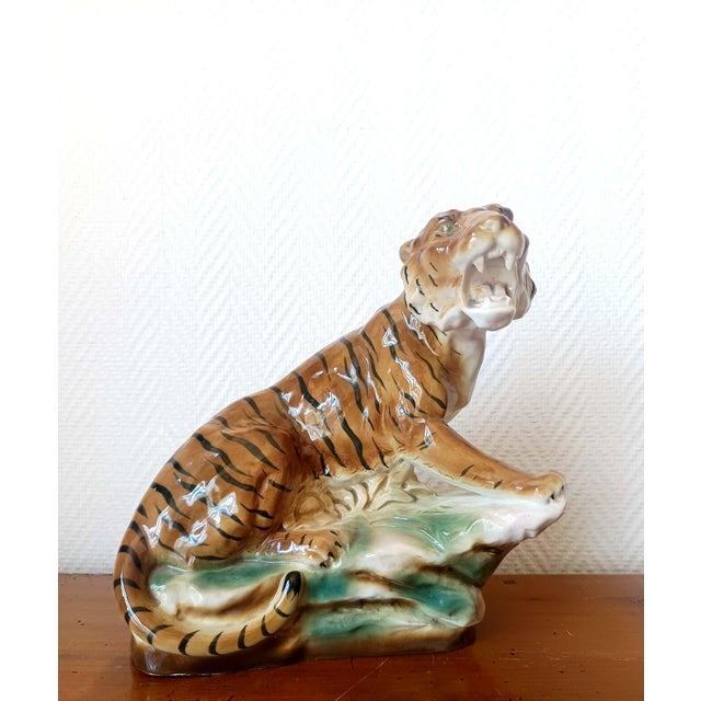 Glazed Ceramic Tiger, 1940-1950 For Sale - Image 11 of 11