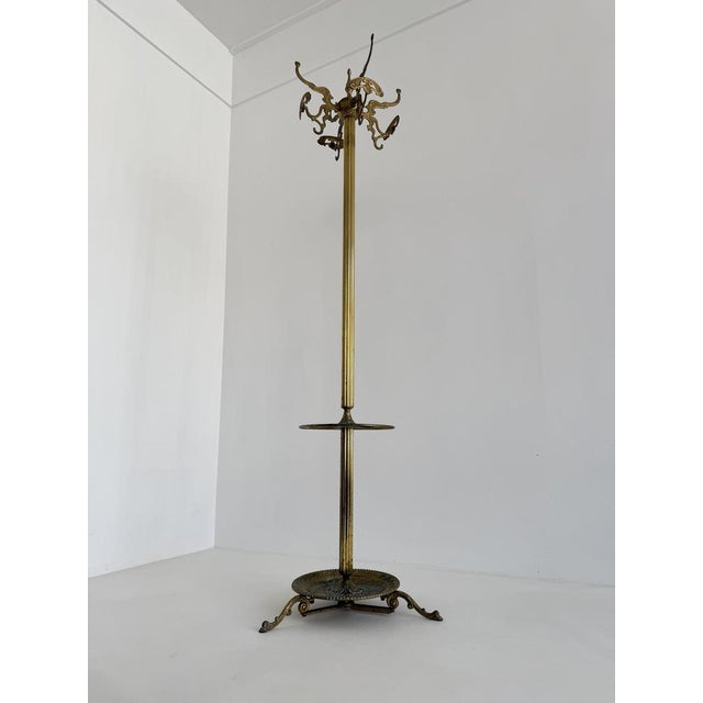 Vintage Italian Brass Hall Tree Coat Rack with Umbrella Stand, 1960s For Sale - Image 17 of 18