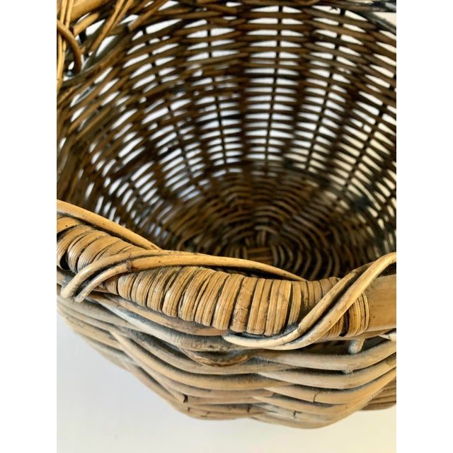 Vintage Large Woven Harvest Basket For Sale In Palm Springs - Image 6 of 11