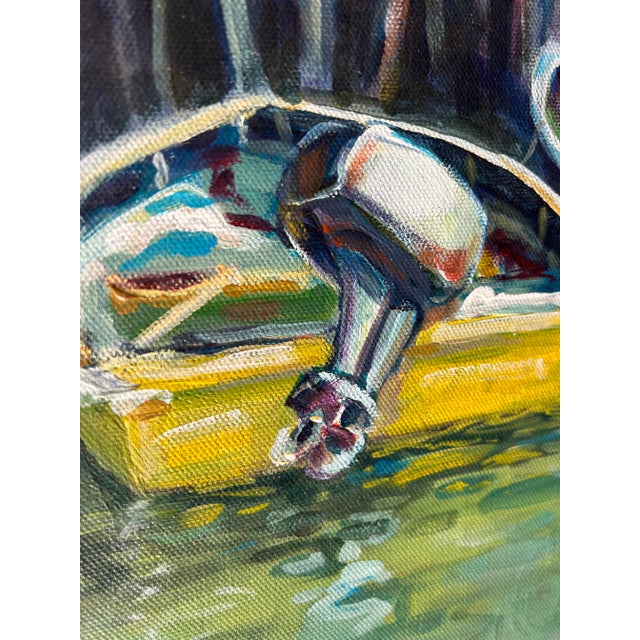 Wood Late 20th Century "Tai Q Hong Kong" Original Oil Painting on Canvas by Ed Martinez, Framed For Sale - Image 7 of 11