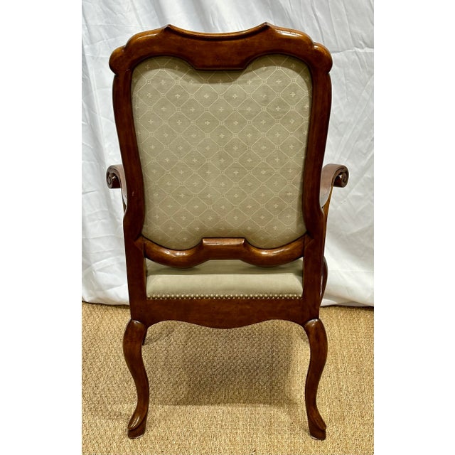 Minton-Spidell Traditional Arm Chair in Pasini Suede With Brass Nailhead Trim For Sale - Image 6 of 11