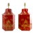 A Pair of Vintage Red English Hexagon Metal Tea Cans Hand-Painted Chinoiserie Table Lamp For Sale