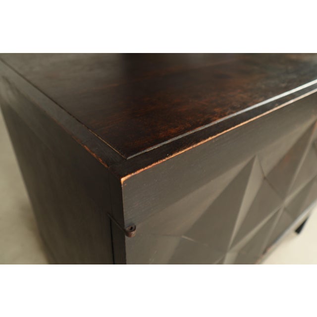 Brutalist Bar Cabinet in Ebonized Oak by Jean Batenburg for MI, Belgium, 1960s For Sale - Image 16 of 17