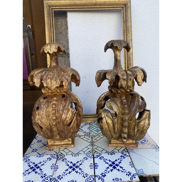 18th Century Ornaments in Chestnut, Set of 2 For Sale - Image 3 of 16