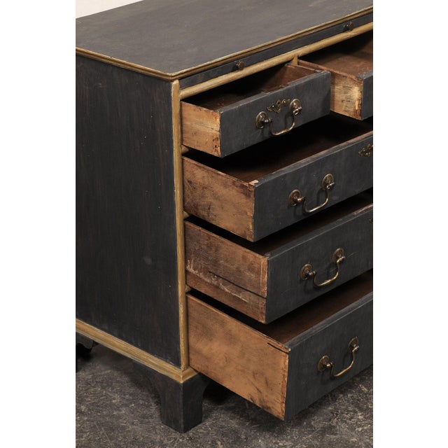 English English Pair Black Side Chests, Mid 20th C. For Sale - Image 3 of 14