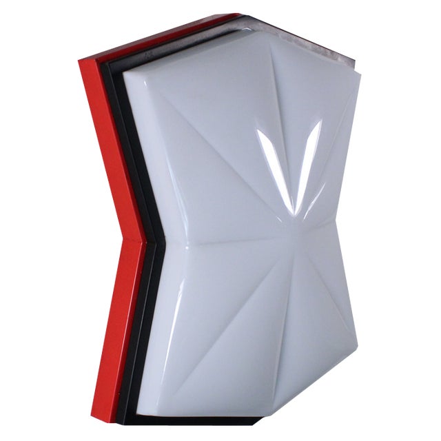 Space Age Style Red Ceiling Light, 1980 For Sale