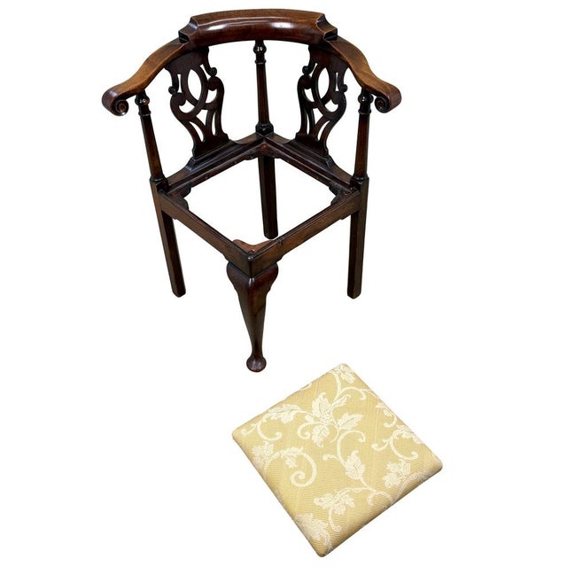 An Extremely Attractive And Very Good Quality Mid 18th Century, George II Period, Walnut Corner Armchair, Having Extremely...