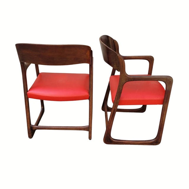 Pair of “Traineau” Chairs, Wood, Baumann, Mid-century, 1960s – France Model: Traineau Style: Mid-century with Scandinavian...