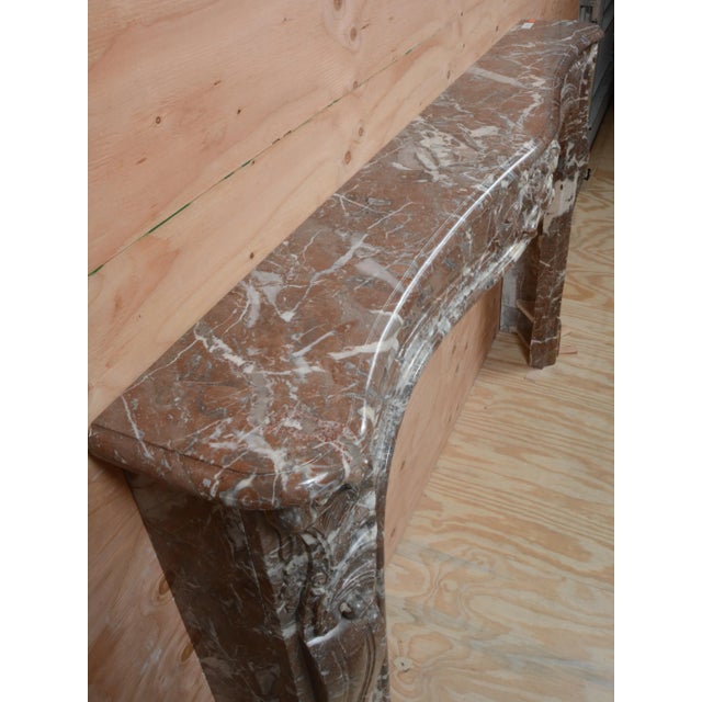 18th Century Antique Louis XV Rouge Rince Marble Mantel For Sale - Image 4 of 10