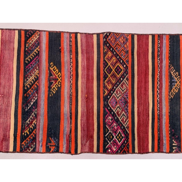 Turkish Narrow Kilim Runner Rug For Sale - Image 5 of 7