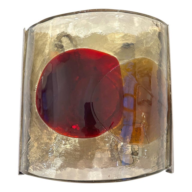 Mid-20th Century Modernist Art Glass Sconce by Fulvio Bianconi for Venini. For Sale