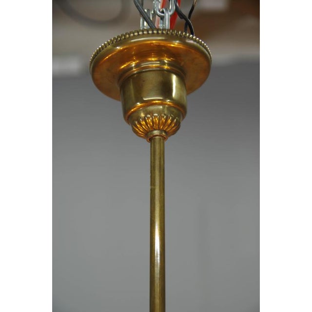 Art Nouveau Six-Light Brass Chandelier by Jencik, Czechoslovakia, 1920s For Sale - Image 6 of 17