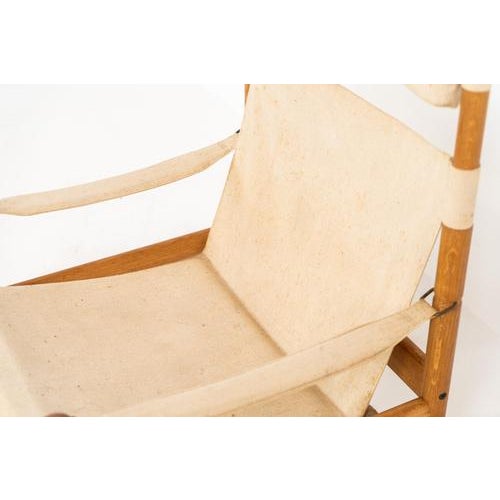 Wood Set of Oak Safari Chair & Ottoman by Niels Eilersen for Erik Wørts For Sale - Image 7 of 15
