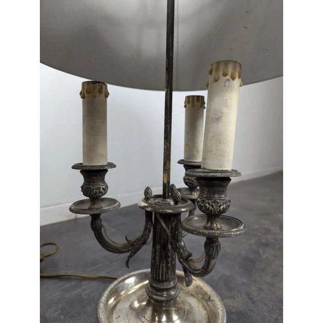 Louis Style Bouillote Lamp in Silvered Bronze For Sale - Image 5 of 10