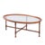 Contemporary Maitland Smith Leather, Glass and Mahogany Oval Coffee Table For Sale - Image 3 of 7