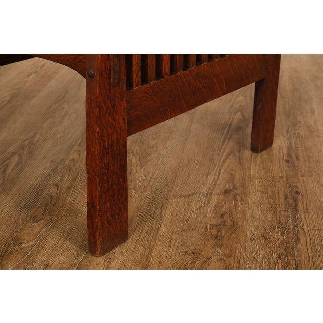 Michigan Chair Company Arts And Crafts Oak Armchair For Sale - Image 15 of 18