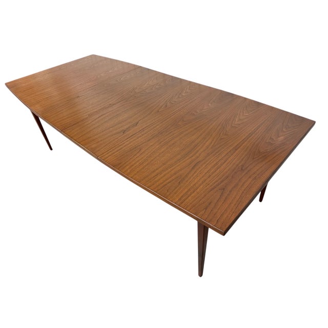 Mid-Century Modern Banquet Size Walnut Dining Table For Sale - Image 10 of 13