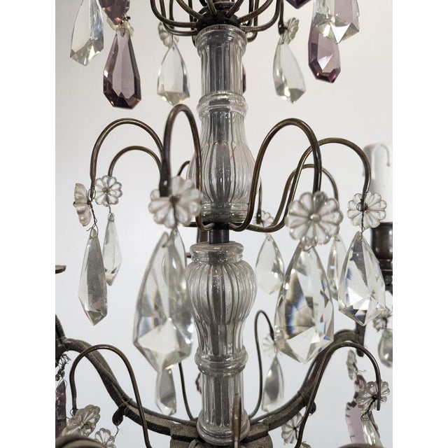 Six-Light Chandeliers with Polychrome Crystal Drops, Set of 2 For Sale - Image 15 of 18