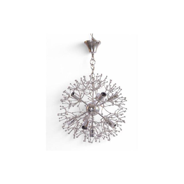 Metal Italian Sputnik Chandelier by Gaetano Sciolari, 1970s For Sale - Image 7 of 7