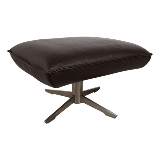 Brown Leather Fenja Stool from Koinor For Sale