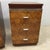 Late 20th Century Pair of Walnut Three Drawer Nightstands With Burl Fronts and Silver Accents by National Mt. Airy For Sale - Image 5 of 14