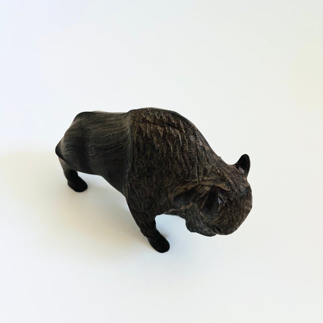 Late 20th Century Carved Ironwood Buffalo For Sale - Image 5 of 9