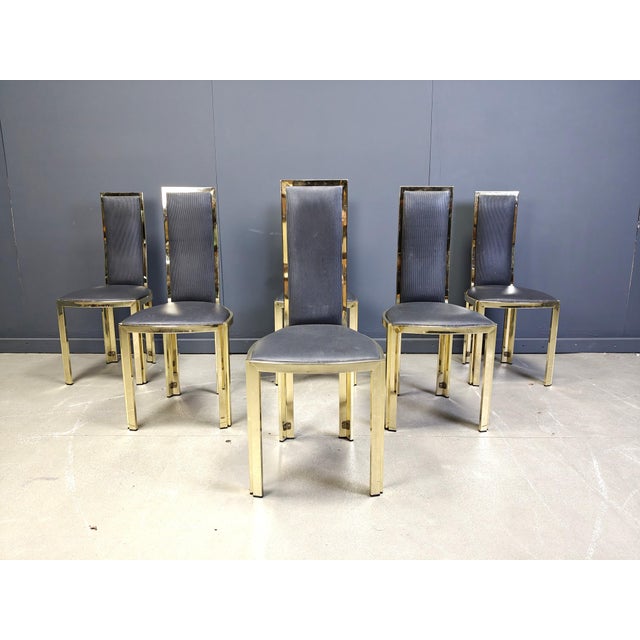 Vintage French Brass Dining Chairs, 1970s, Set of 6 For Sale - Image 12 of 12