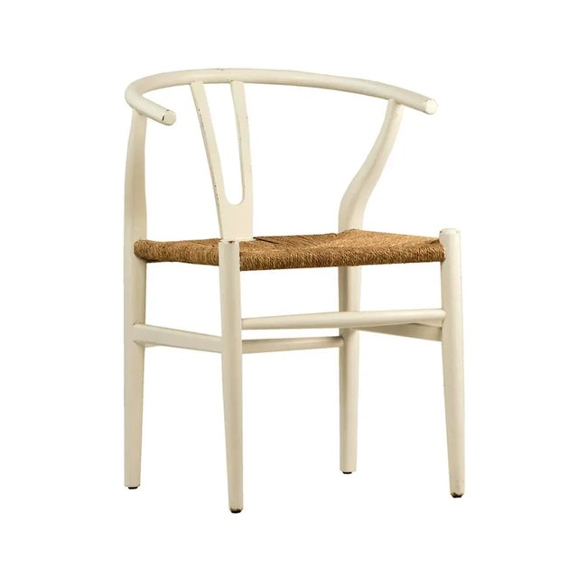 Contemporary White Woven Oak Chair For Sale - Image 3 of 3