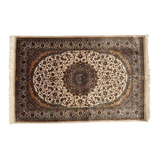 Silk Turkish Rug , 4' X 6' For Sale