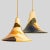 Stunning pair of hanging lamps with a cone shape, made with rich colored ceramics, manufactured in the 1970s in Denmark....