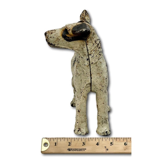 Vintage 1930s American Hubley Manufacturing Company Cast Iron Fox Terrier Dog Doorstop For Sale - Image 18 of 18