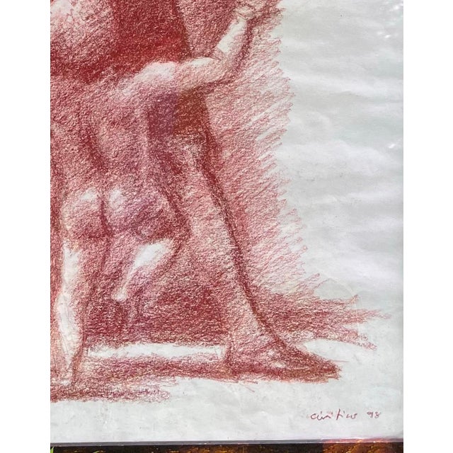 1990s Bruno Civitico Sketching Original Artwork Framed For Sale - Image 4 of 5