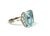 Vintage H. Stern 18K Gold Aquamarine and Diamond Cocktail Ring. Aquamarine stone is in an emerald cut flanked by six...