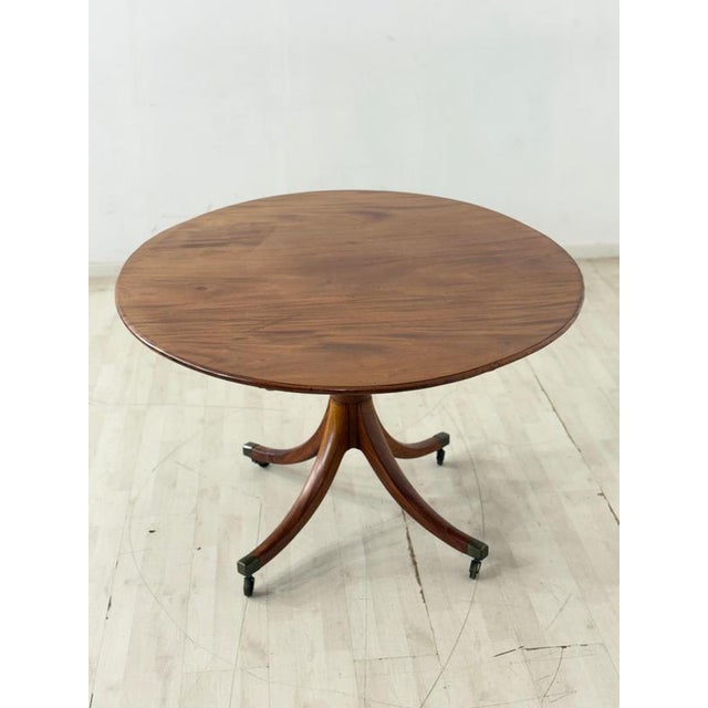 Brown Mahogany Dining Table with Brass Legs For Sale - Image 8 of 12