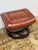 Brown Stressless Faux Leather Footstool For Sale - Image 8 of 12