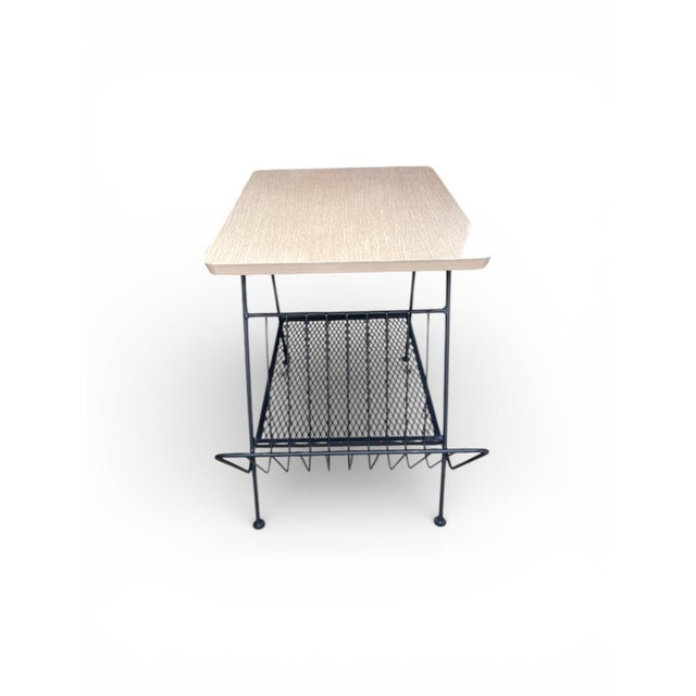 1960s Mid Century Table With Metal Magazine Rack For Sale - Image 5 of 8