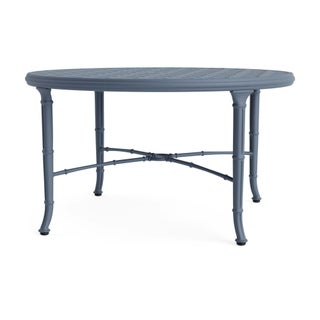 Brown Jordan Calcutta 36" Round Cast Top Chat Table in Sapphire For Sale