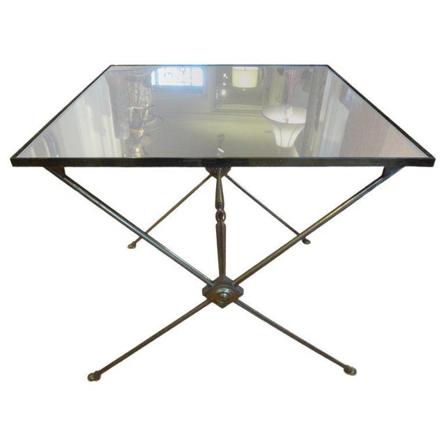 Brass 1940's French Neoclassical Style Brass Side Table For Sale - Image 8 of 8