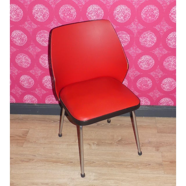 Red and Black Cocktail Chair in Chrome, 1960s For Sale - Image 10 of 10