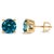 Contemporary 14K Yellow Gold 3.00 Cttw Blue Lab Grown Diamond Stud Earrings with Screw Backs For Sale - Image 3 of 5