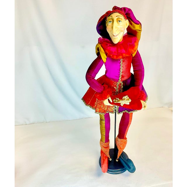 1940s Vintage Art Nouveau Italian Boho Chic 28” Valentine Jester Sculpture Centerpiece For Sale - Image 6 of 17