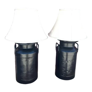 Vintage Milk Can Table Lamps-A Pair