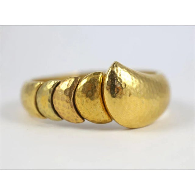 Mid-Century Modern 1970s Goldtone Clamp Bracelet For Sale - Image 3 of 11
