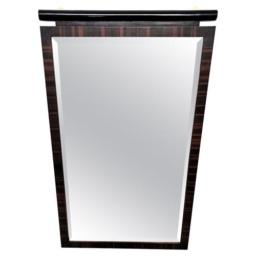 Gold Italian Art Deco Walnut Burl Wall Mirror, 1950s For Sale - Image 8 of 8