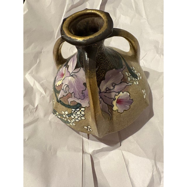 Antique Hand Painted Ceramic Vase by Teplitz For Sale - Image 4 of 12